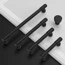 Amerdeco 10 Pack Matte Black Cabinet Pulls 5 Inch(128mm) Hole Center Drawer Pulls Cabinet Hardware Kitchen Cabinet Handles for Bathroom ZH0075