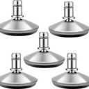 Bell Glides Replacement Office Chair Swivel Caster Wheels to Fixed Stationary CastorsAdjustable Castor Low Profile Stool with Separate Self Adhesive Felt Pads Black 5pcs Silver
