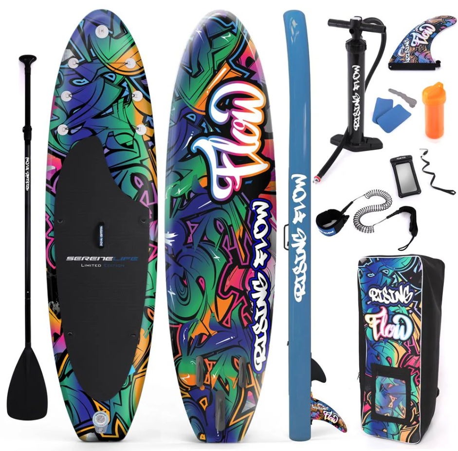 Inflatable Paddle Board - Stable Non-Slip Deck, 10'6", Blue