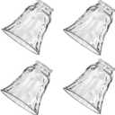 Glass Covers for Ceiling Fan, Glass Shade Replacement for Light Fixture, 4 Pack Glass Globes Clear Water Ripple for Wall Sconce Vanity Lighting Chandelier Pendant Light, 2 1/8" Fitter