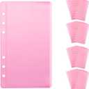NatSumeBasics 24 A6 Cash Envelopes Zipless Pink A6 Binder Pockets 3.5" x 6" Sleeves Sheet Protector for 6 Ring Planner Inserts Organizer Photos Cards Bills (Pink)