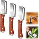 Premium Vegetable Peeler with Wooden Handle and Bottle Opener:2-in-1 Stainless Steel Kitchen Tool for Fruit Potato Apple Papaya Pumpkin,Gifts for Mom (3pc)