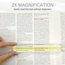 MAGDEPO 2X Bar Magnifying Ruler 6" with Guiding Line & Mini Line Magnifier with Clip for Reading Small Prints, Bible, Books, Newspaper, Documents, Instructions