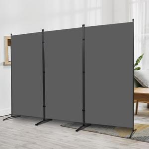 JVVMNJLK Indoor Room Divider, Portable Office Divider - 3 Panel Folding Partition Privacy Screen Walls - Room Separator, 102" W x 71.3" H, Grey