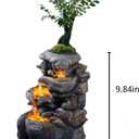 Tolevoit Tabletop Water Fountain with LED Lighting for Indoor Decor and Ambiance Relaxation Soothing Sound Waterfall Indoor Zen Relaxation for Office Home Decorations Growing Plants by Yourself