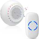 Wireless Doorbell • PHYSEN • Doorbell Chime Kits with 1 Transmitter 1 Receiver • Waterproof • Operating at 1000ft Range • 32 Ringtones • 4 Volume Levels • LED Flash • Door Bell for Home Classroom