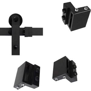 2PCS Sliding Barn Door Stopper, Flat Track Hardware Accessories (Fit for Track: Width: 1-7/16 in-1-5/8 in, Thickness: 1/4 in)