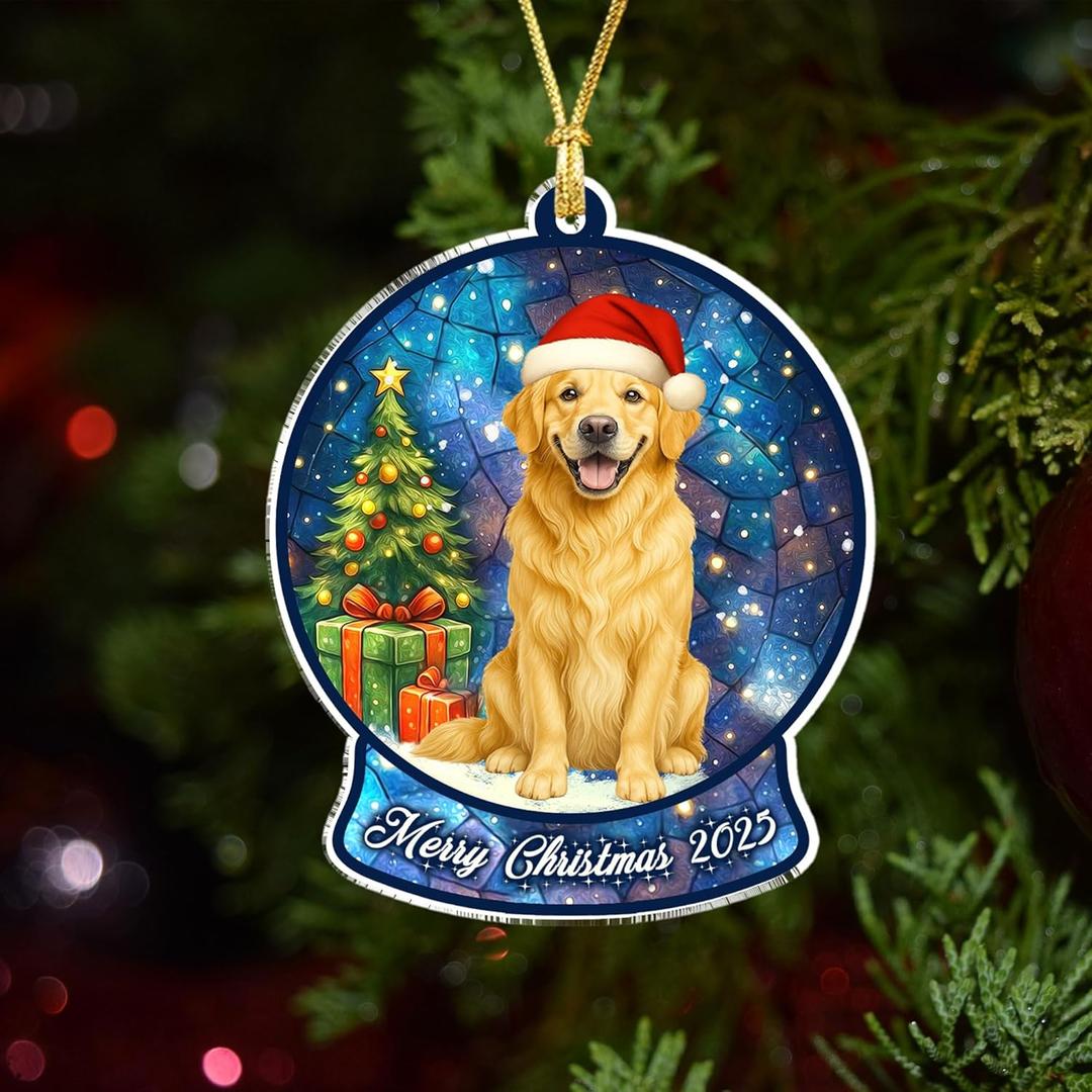 Golden Retriever Christmas Ornament 2025  Golden Retriever Ornaments for Christmas Tree, Dog Lovers Holiday Decoration