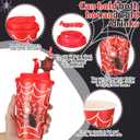 Yungyan 48 Sets 16 oz Halloween Spider Party Favor Goodie Cups with Lids and Straws for Spider Birthday Supplies Red Black Disposable Paper Cups Paper Straws for Halloween Birthday Movie Event