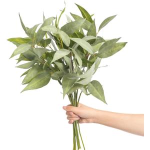 Ling's Moment Artificial Plants Eucalyptus Leaves Branches,10Pcs 17.7"Tall Fake Greenery Filler w/Stems, Lifelike Texture Plant Decor for Wedding Bouquets/Table Centerpieces, Outdoor/Party/Room/Office