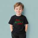 Christmas Shirts for Toddler Boys Girls Kids 2-8 Years, Santa Reindeer Snowman Dinos Truck Short Sleeve Tee (4-5T)