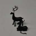 2 Pcs Christmas Reindeer Sculpture, Resin Deer Christmas Decoration, Matte Black Resin Elk Statues for Home Decor, Ideal for Living Room, Bedroom, Office, Bookshelf, and Desk Ornaments