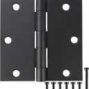 30 Pack Matte Black Door Hinges 3.5 x 3.5 Inch Interior 3 1/2 Inch Door Hinges for Doors Square Radius Corners Flat Iron Hinge 3 "x 3 " Door Hardware Controls