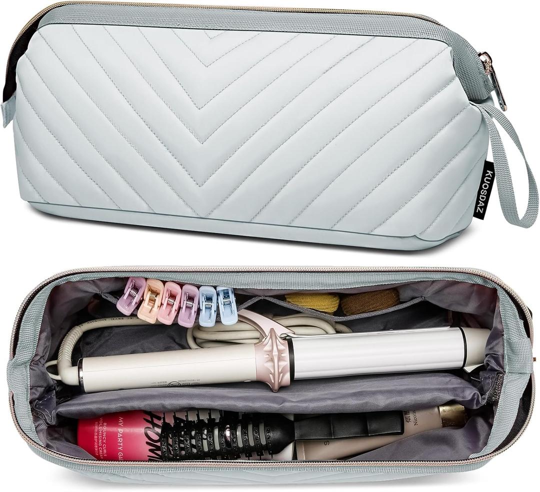 Hair Tools Travel Bag for Shark Flexstyle Dyson, Quilted Hair Tool Organizer Bag, Gift for Women Hair Accessories Tools Storage Bag, Travel Hairdryer Portable Bag for Women, Grey