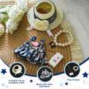 17cm Doll Clothes Set with Fashion Accessories - Premium Luxury Baby Doll Outfits & Designer Clothes Bundle, Unique Fashion Style Dresses with Hat & Pearl Necklace & Bag Accessories(Blue)