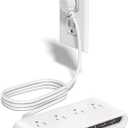 VPSun Power Strip with USB C 35W,10-in-1 Flat Plug Wall Charger - 5FT Extension Cord with 4AC, 3 USB A & 3 USB C - PD20W Charging Station for Multiple Devices - Travel Home Office (White)