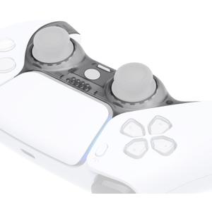 eXtremeRate Clear Black Decorative Trim Shell Compatible with p s 5 Controller, DIY Replacement Clip Shell, Custom Plates Cover Compatible with p s 5 Controller with Accent Rings