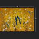 Golden Chinese Style Flowers Birds Large wall murals Peel and Stick Wallpaper for Bedroom Living Room - 85"x118"