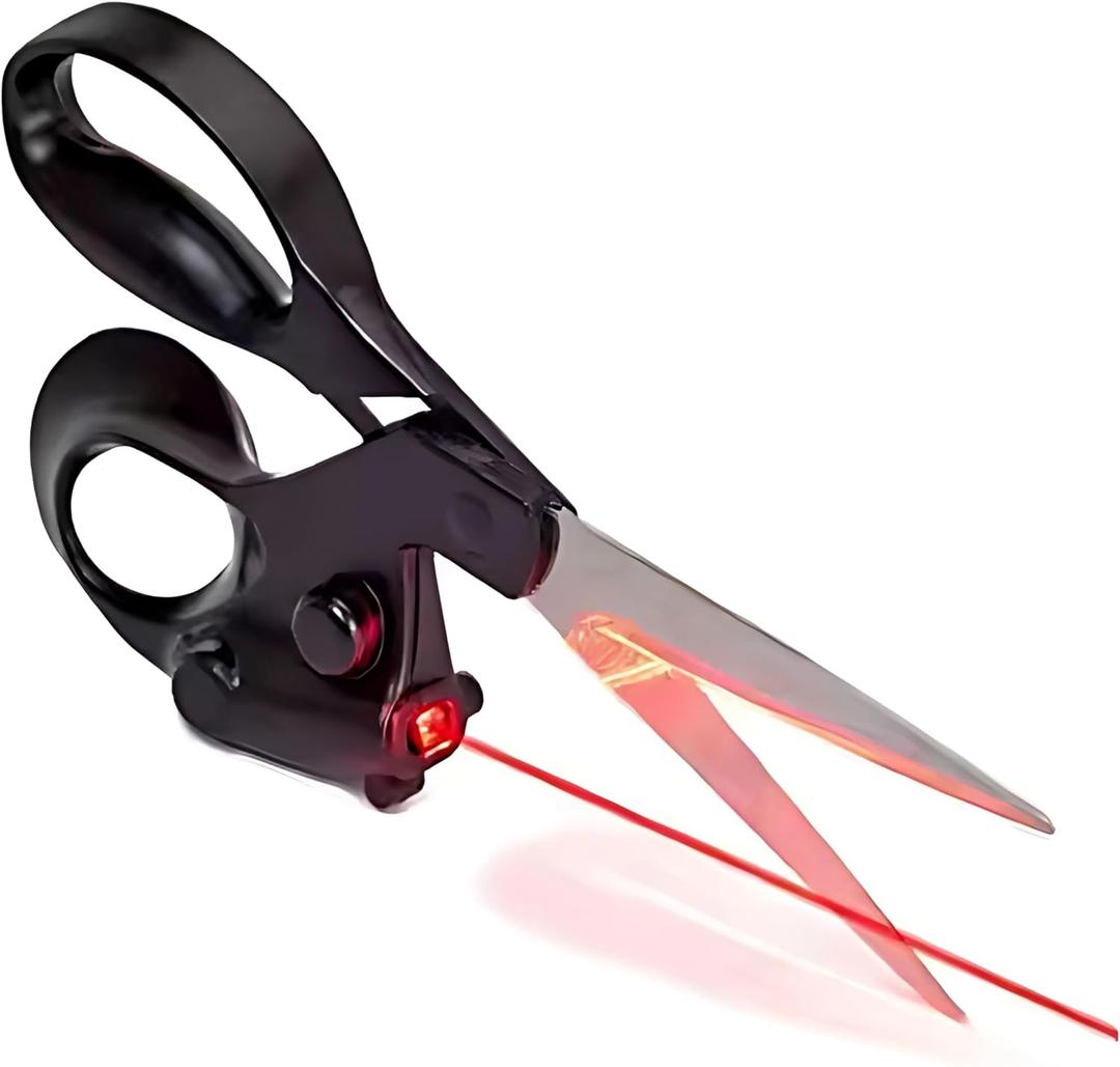 2 x Professional Laser Guided Sewing Scissors for Home Craft Wrapping Gift Fabric Sewing Cut Straight Fast for Fabric Paper Crafts | Upgraded Ergonomic Handle