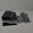 LAATOOREE Nightstands Set of 2, Small Side Table, Bedside Table with Fluted Door, Solid Wood Feet; Modern Mid-Century End Table for Bedroom, Small Space (Black)