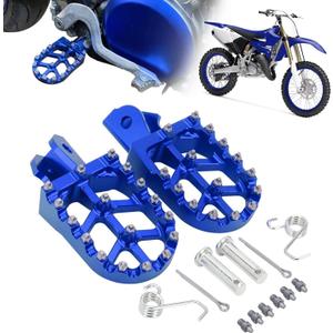 AnXin Foot Pegs Motorcycle Universal CNC Footpeg for PW TTR YZ 50-125cc MB200 Mini Bike SSR Apollo RFZ TaoTao Lifan Kayo Coolster Pit Bike - Blue