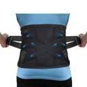 PAZAPO Back Brace for Lower Back Pain - Adjustable Lumbar Support Belt for Men & Women with 5 Metal Stays, for Sciatica, Herniated Disc, Scoliosis, Back Support Belt 2XL(42-46Inch)
