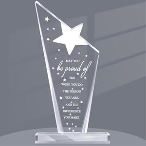 Maitys 1 Pcs Graduation Thank You Gift Employee Inspirational Acrylic Sign Prizes Employee of The Month Favor Nurse Week Appreciation Gifts Keepsake for Nurse Teacher Assistant Women Team (Star)