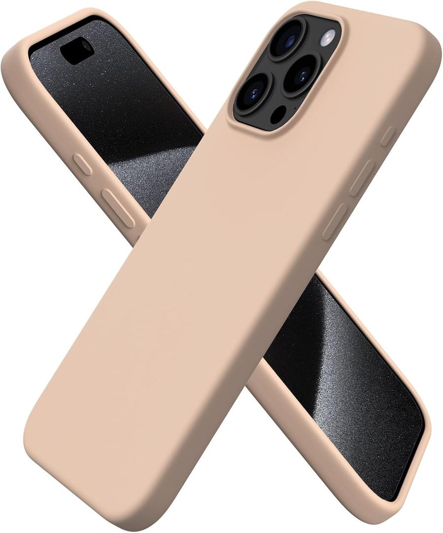 for iPhone 15 Pro Case 6.1" | 2X MIL-STD Drop Protection | Compatible with MagSafe | Sleek Aesthetic Liquid Silicone Phone Cover - Latte