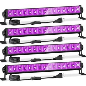 2 Pack LED 42W Black Lights, Blacklight Bars with Plug+Switch+6ft Cord, Light Up 24x24ftx4, Blacklight for Glow Party, Fluorescent Poster, Body Paint, Halloween Decorations, Bedroom, Stage