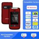 artfone G6 Flip Phone for Seniors, 4G Unlocked Basic Phone, 2.4"+1.8" Screen, SOS Button, Speed Dial, Hans-Free, Big Buttons, Bluetooth, Camera, FM Radio, Charging Dock, Voice Time, Caller-ID, Red