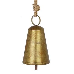 Fovths 1 Pack Huge Christmas Cow Bell Giant Hanging Metal Cone Bell Vintage Harmony Cow Bell with Rope for Christmas Garland Decor Xmas Tree Wind Chimes Craft