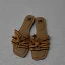 SM New York Woven Braided Sandals, Tan, Size 7