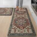 GENIMO Kitchen Mats for Floor 2PCs, Washable Anti Fatigue Mat for Cushioned, 17.3"x47"+17.3"x30", Waterproof Kitchen Rugs, Non Slip Comfort Standing Mat Rug for Home, Sink, Laundry, Bordeaux (17.3"x47"+17.3"x30"--0.4 inches, Bordeaux Red)