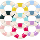 Lenwen 9 Pcs Classic Striped Pool Inner Tubes Pool Tubes with Fun Prints Pool Float Tube Inflatable Tube Float Bachelorette Pool Floaties for Swimming Pool Summer Beach Party Decor Supplies