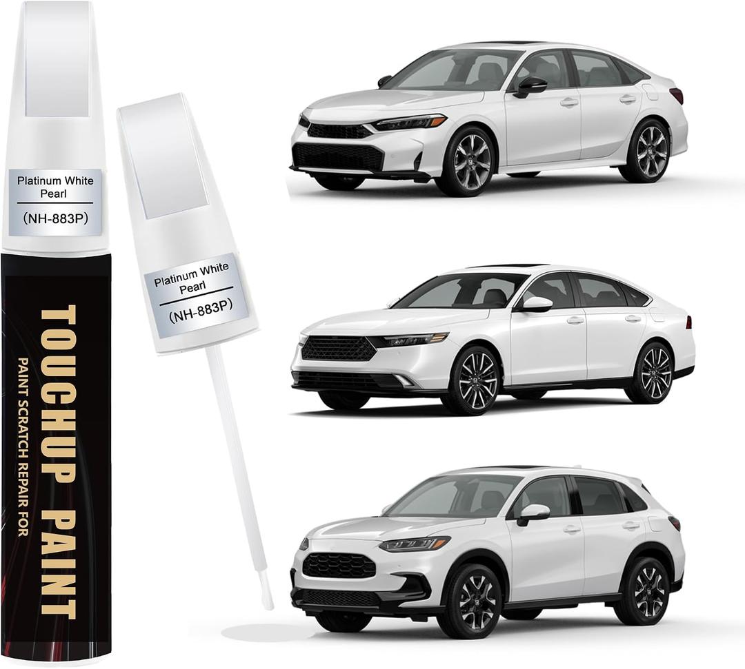 3 x Platinum White Pearl(NH-883P) Car Paint Touch Up Pen Compatible with Honda, 0.4 Fl Oz (EXP 10/23/29)