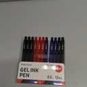 12 Pack Gel Ink Pens, 0.5mm Retractable Ballpoint Pens(Black/Blue/Red), Fine Point Smooth with Soft Grip, Office School Supplies for Writing Men/Teacher