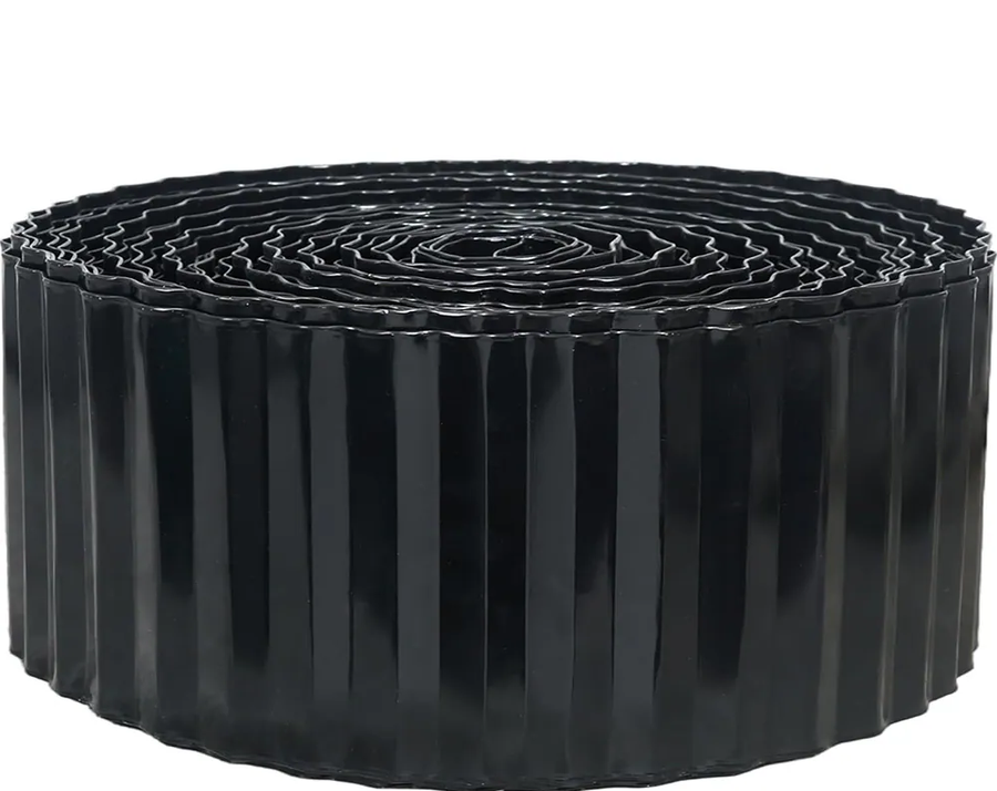 Metal Landscape Edging 4 in x 100 ft Corrugated Garden Edging Border Black Flexible Lawn Edging for Flower Beds Tree Rings Walkways and Landscaping