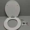 BEMIS 500EC 390 Toilet Seat with Easy Clean & Change Hinges, 1 Pack Round, Cotton White