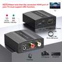HDMI ARC Adapter 4K60Hz HDMI ARC Audio Extractor with 3.5mm and L R Stereo Audio for HDTV Soundbar Speaker Amplifier