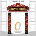 Peryiter 3 Pcs Movie Night Porch Sign Banner Movie Theme Party Decorations Theater Door Entrance Banner Welcome Now Showing Lights Hanging Porch Sign Camera Film Backdrop Red Carpet Party Decoration