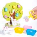 Woodtoe Easter Toys for Toddlers, Magnetic Easter Eggs, Picking Easter Bunny Toy, Montessori Toys for 3 4 5 6 Year Old, Wooden Sensory Color Sorting Toys, Spring Easter Basket Stuffers Gifts for Kids