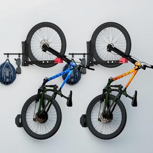 Swivel Bike Wall Mount Rack - Space Saving Vertical Bicycle Storage Holder for Mountain, Road, Kids Bikes Garage Organization with Anti-Scratch Protection & Easy to Install (Max 70lbs) (2Pcs)
