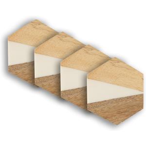 Coasters Set of 4  4" x 4" Heat-Resistant Drink Coasters for Dining Table Set  Modern, Farmhouse & Boho Decor  Protects Surfaces from Spills & Heat  Kitchen & Dining Room Table Accessories