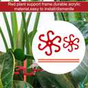 2 x 2pcs Plant Stem Support, Plant Climbing Stem Holders Reusable Houseplant Growth Accessories Plastic Plant Stem Hook Stakes for Growing Plants Outdoor & Indoor for Monstera Vertical Growth (Red)