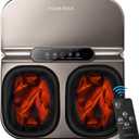 MOUNTRAX Foot Massager Machine with Heat, Foot Massager for Plantar Fasciitis, Neuropathy Pain, Shiatsu Foot Massager with Remote, Fits Feet Up to Men Size 12 (Gray)