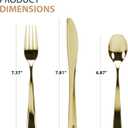 Gold Plastic Silverware Set, 160 Count, Extra Heavy Duty Flatware, Disposable Cutlery Utensils, 80 Forks, 40 Spoons, 40 Knives, Polished Gold, Bulk Pack
