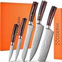 Gift-Ready Knife Set, Japanese Style 6-Piece (5+1) Kitchen Knife Set for Christmas, Weddings & Family Gifts, Beautiful Gift Box, Includes An Additional 8" Chef Knife (Boxed Separately)