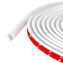 Weather Stripping Door Seal Self Adhesive Door Weather Strip Silicone D Shaped Seal Strip for Door Frame/Window Seal, 10Ft, White (3/8" W × 1/4" T)
