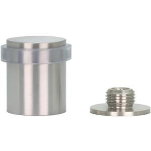 EVI Door Stops | Stainless Steel Door Stopper - Screw Fastening - Transparent Rubber Protector - 0.94 x 1.18 Inch Door Stop