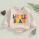 Baby Boy Girl Outfits Infant Mallard Duck Hunting Clothes Newborn Bubble Romper Fall Winter Toddler Sweatshirt Top (12-18 Months, A Little Bean Apricot)